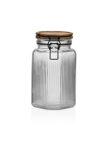 TARRO C/TAPA MADERA ACACIA 1.500ML VIDRIO