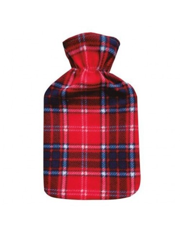 BOLSA DE AGUA CALIENTE 2L CUADRO ESCOCES ROJO