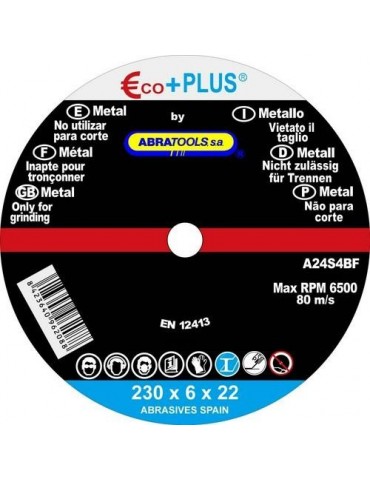 DISCO DESBASTE ACERO 230X6X22.23MM A24S