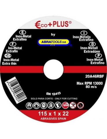 DISCO CORTE INOX 115X1X22.23MM A46RBF