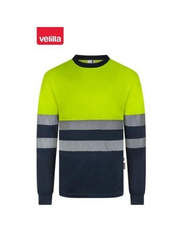 CAMISETA ALTA VISIBILIDAD ML NAVY/AMARILLO FLUOR L