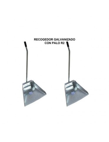 RECOGEDOR METALICO GALVANIZADO CON PALO R2