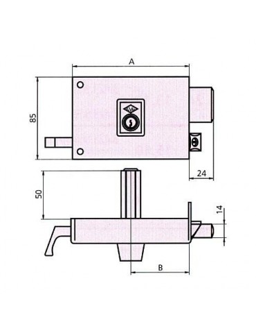 CERRADURA REVERSIBLE 125AR 10 DCHA. HE PF