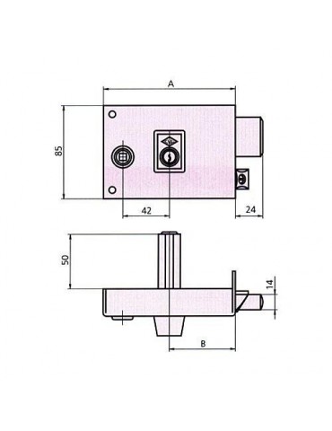 CERRADURA REVERSIBLE 1125BR 12 HE IZDA.