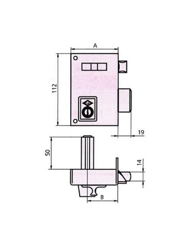 CERRADURA SOBREPONER 56A 60 IZDA. HE PF. CVL