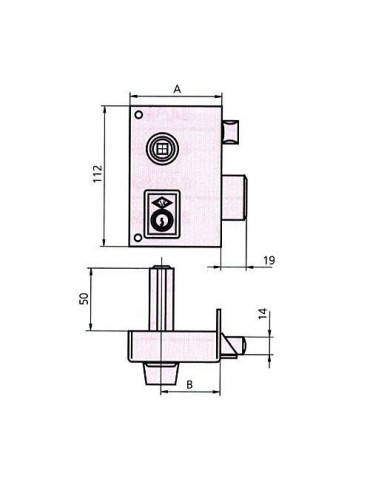 CERRADURA SOBREPONER 56B 60 IZDA. HE PF. CVL