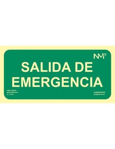 CARTEL PVC LUMI. SALIDA EMERGENCIA 150X300 A13406