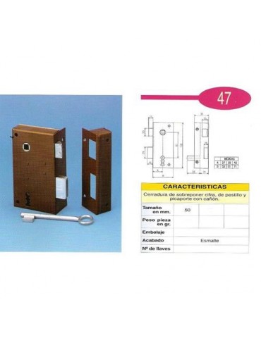 CERRADURA SOBREPONER 47/A 5 DCHA. HE ILARGI