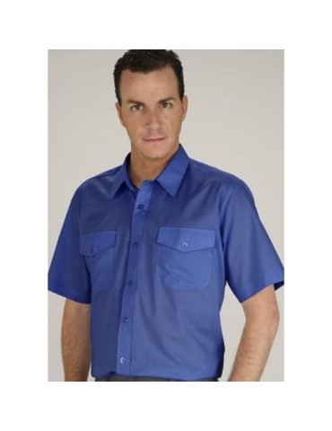 CAMISA MANGA CORTA 2 BOLSILLOS TERGAL AZULINA 44