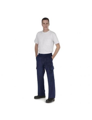 PANTALON CON GOMA SANFOR MARINO ALGODON 48
