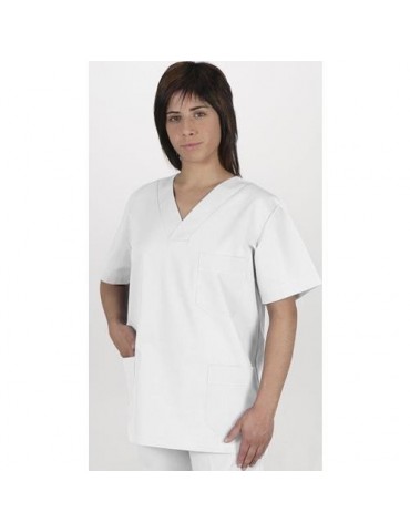 CHAQUETA CON PICO MANGA CORTA BLANCA CPU91- 4