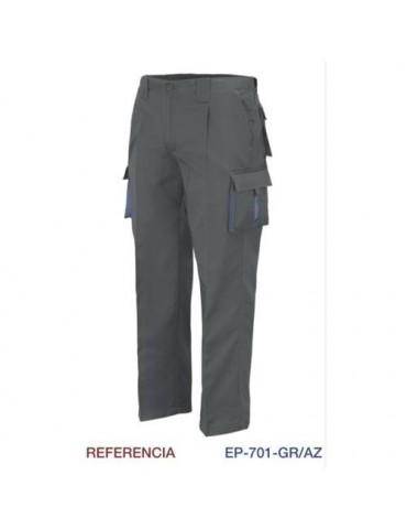 PANTALON MULTIBOLSILLOS C/REFUERZO GRIS L9000 T-54